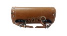 Universal Fit Indian Motorbike Front Side Tan Color Genuine Leather Tool Bag  - SPAREZO